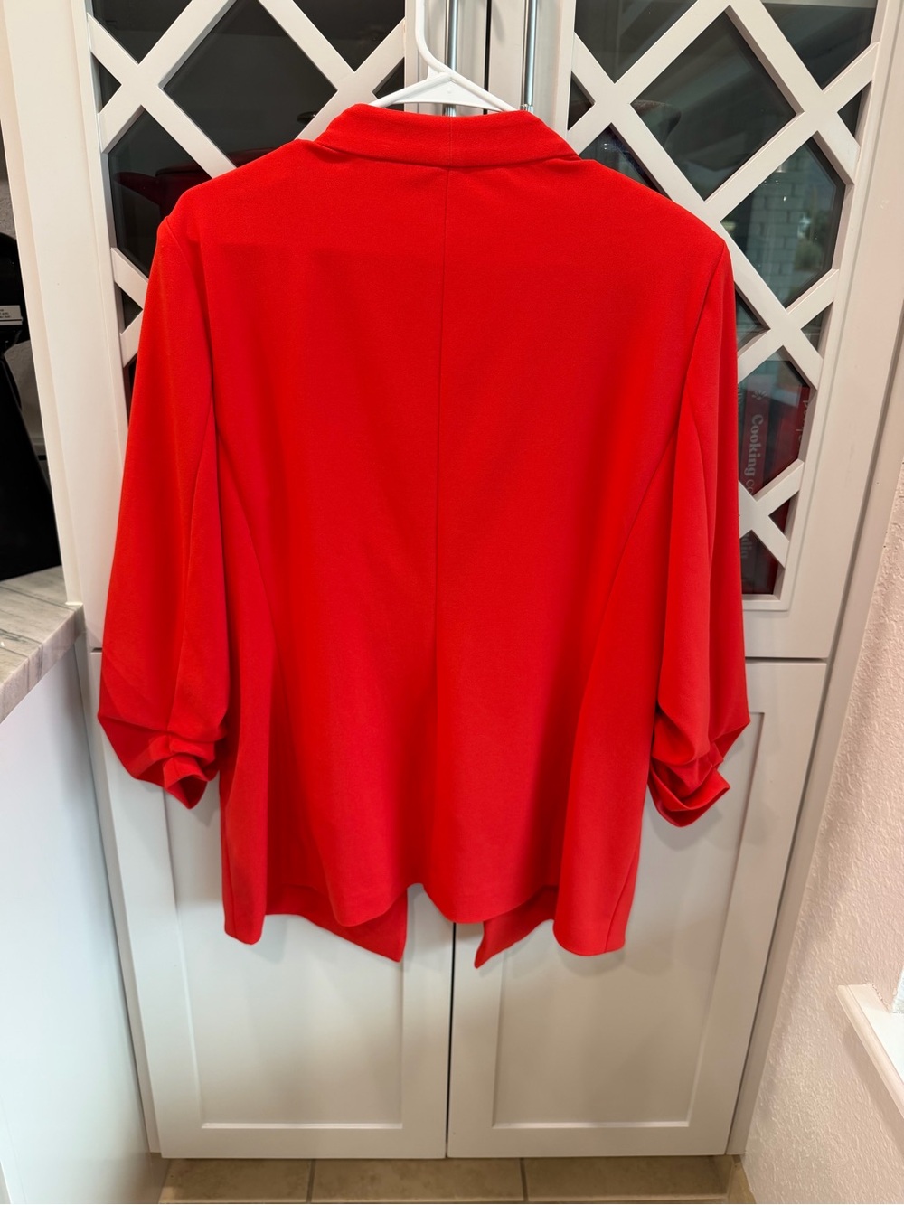 DKNY Bright Red Open-Front Blazer - Picture 3 of 4